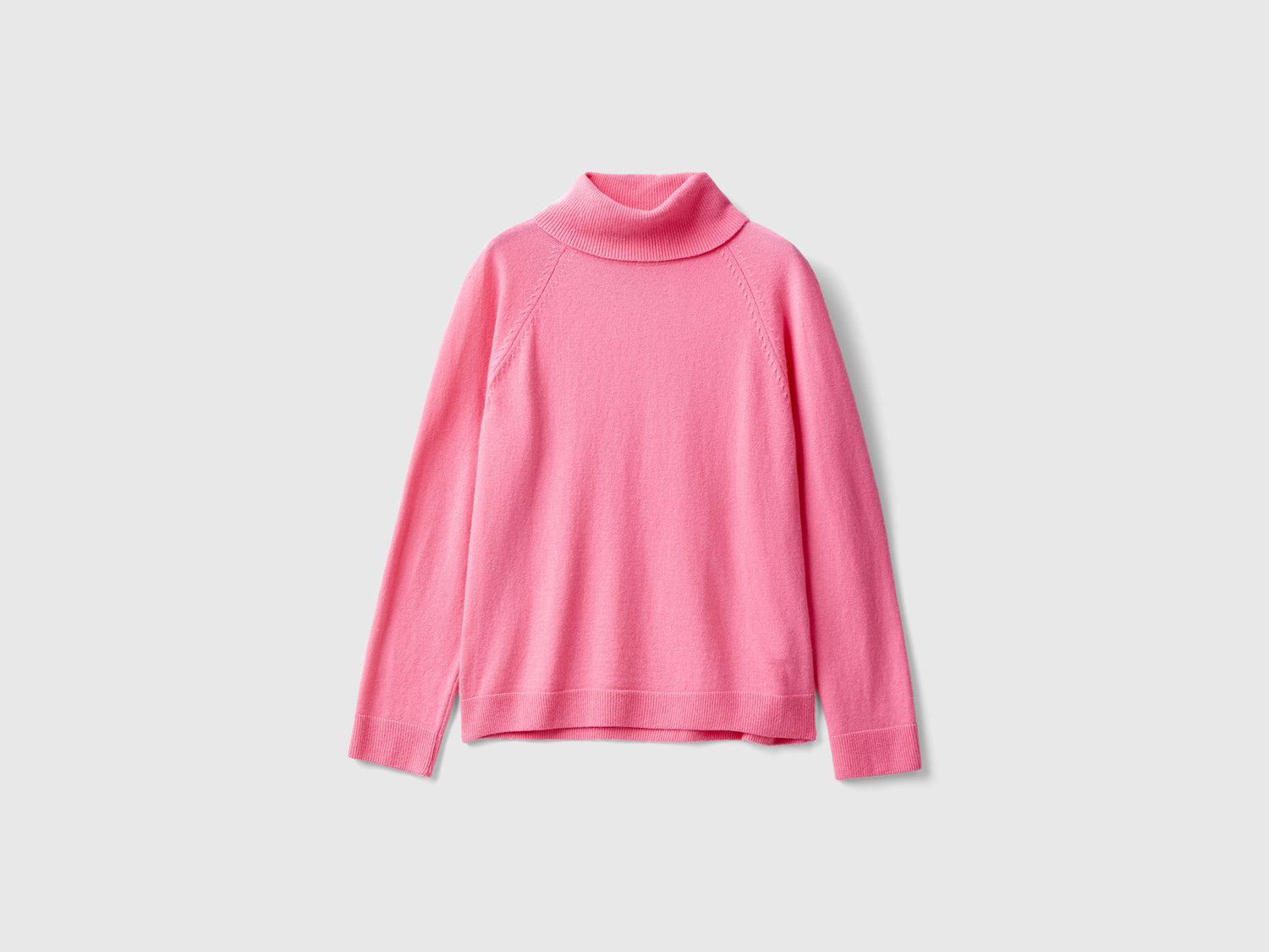 Dolcevita in misto lana e cashmere da donna rosa | Benetton Outlet