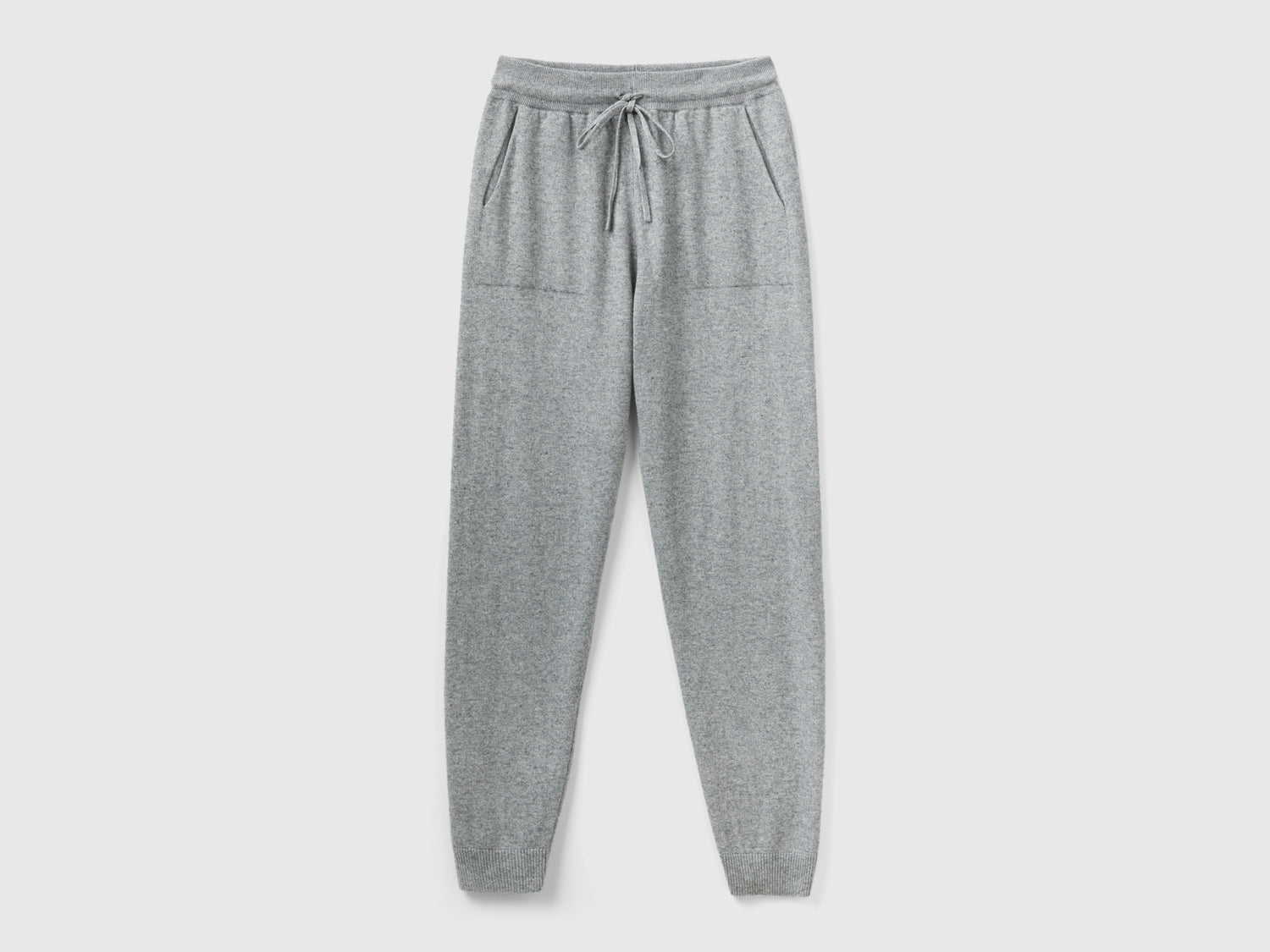 Pantalone sportivoo misto cashmere da donna grigio chiaro | Benetton Outlet