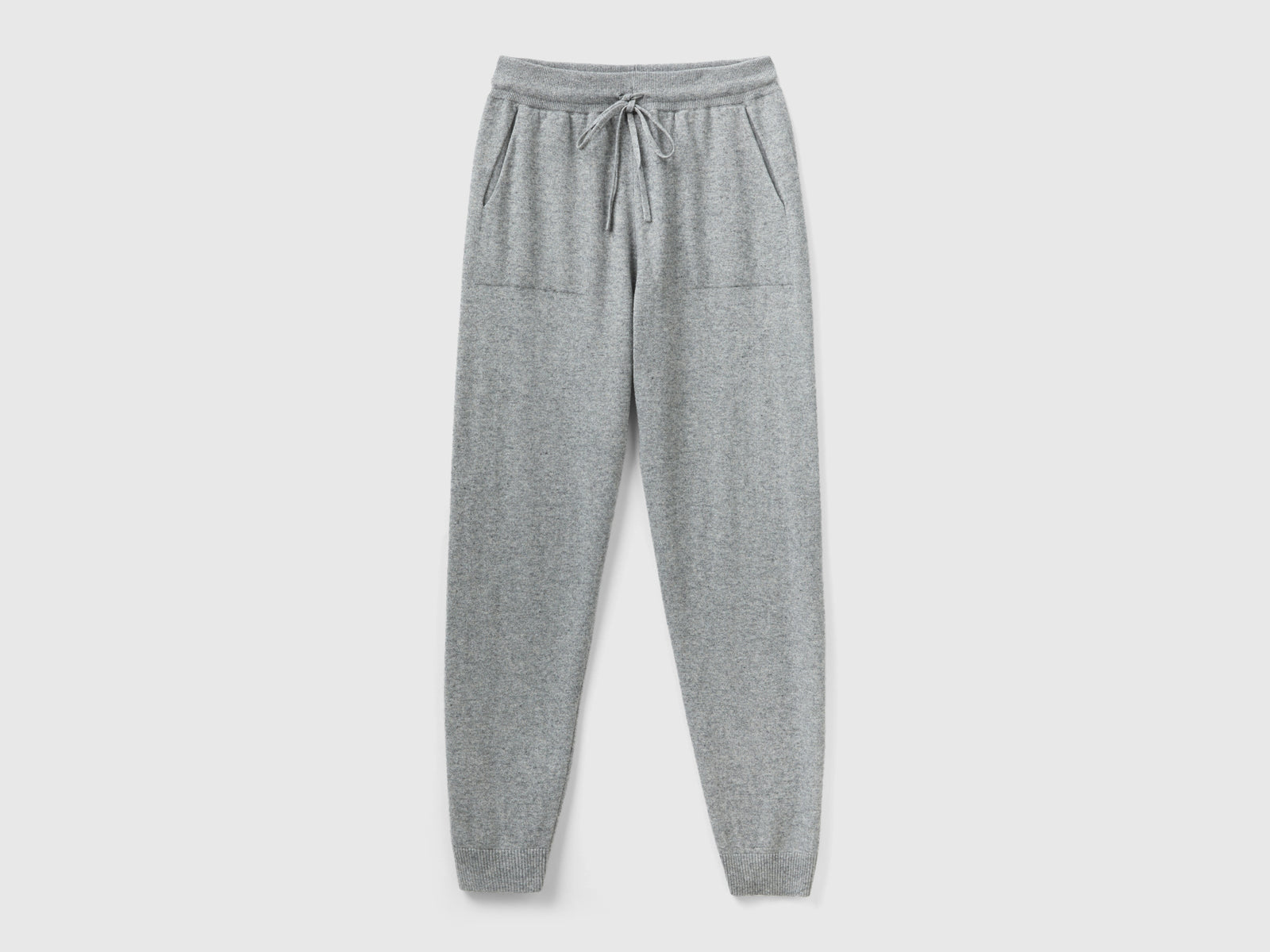 Pantalone sportivoo misto cashmere da donna grigio chiaro | Benetton Outlet