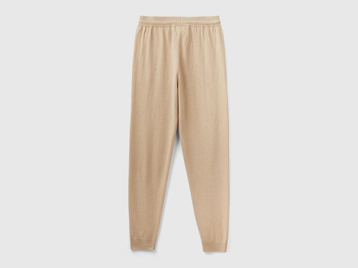 Pantalone sportivo cammello misto cashmere
