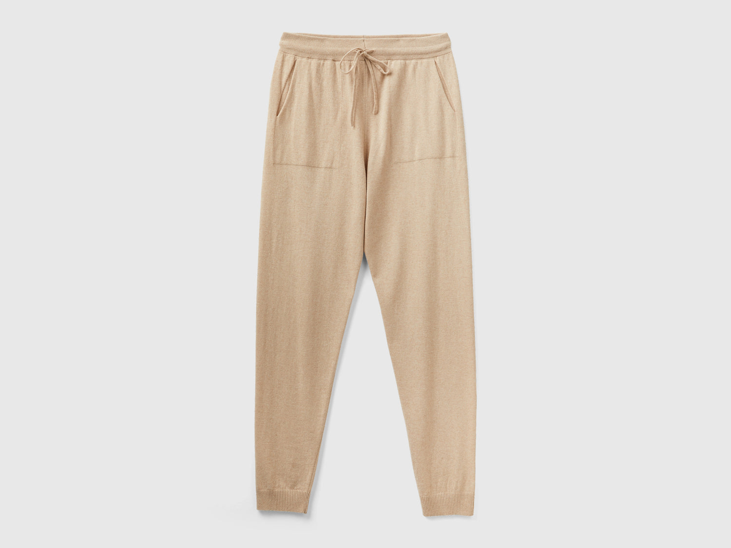 Pantalone sportivo cammello misto cashmere da donna beige | Benetton Outlet