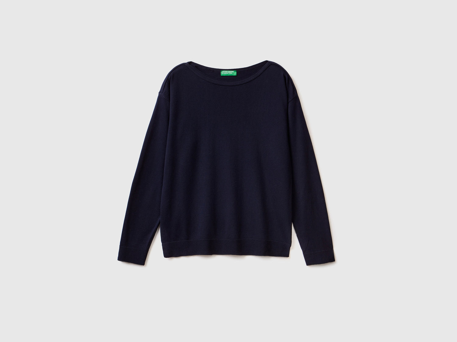 Maglia con scollo a barchetta da donna blu scuro | Benetton Outlet