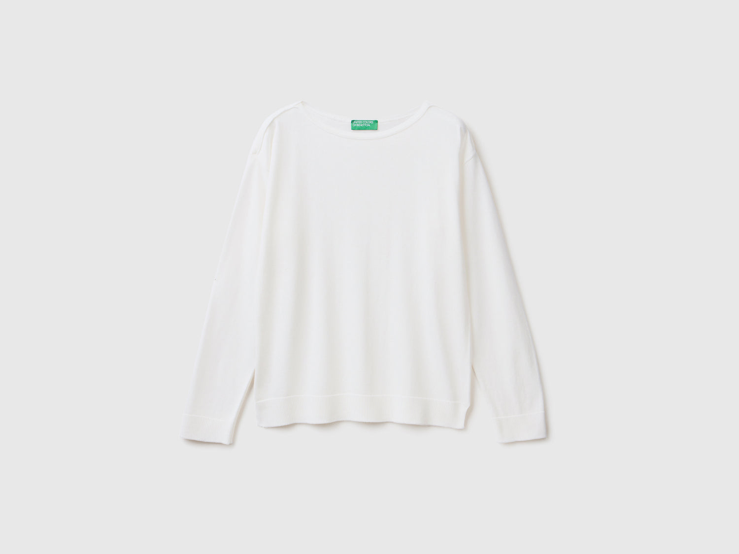 Maglia con scollo a barchetta da donna bianco panna | Benetton Outlet