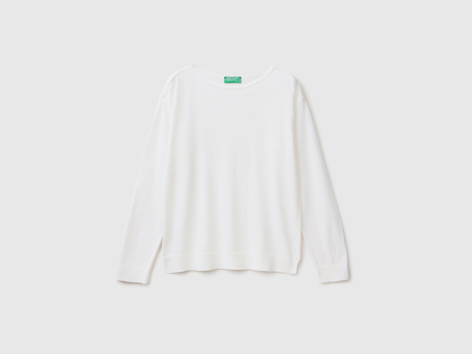 Boat neck sweater da donna bianco panna | Benetton Outlet