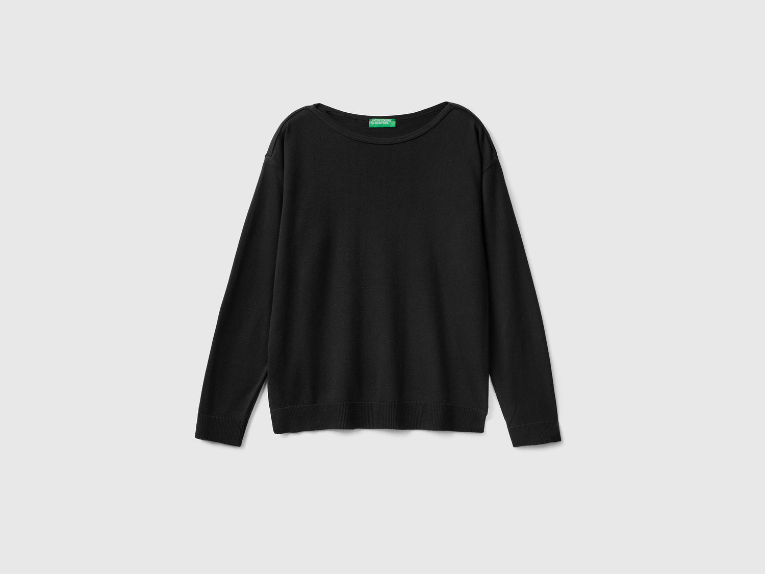 Boat neck sweater da donna nero | Benetton Outlet