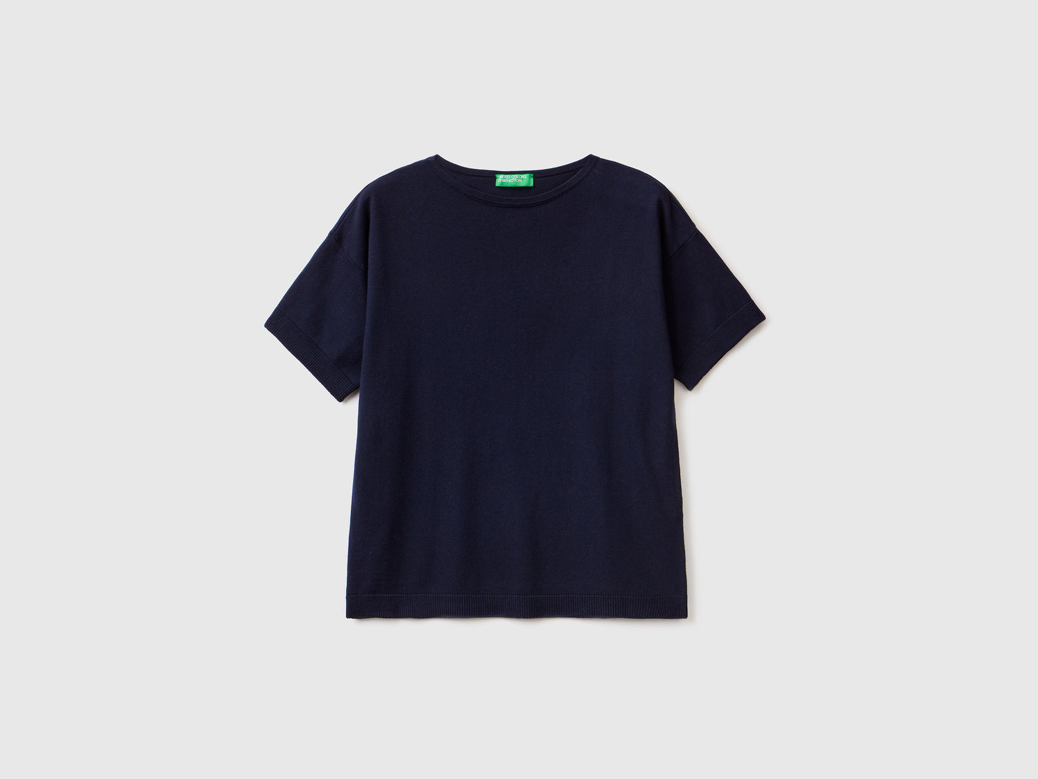 Maglia a manica corta da donna blu scuro | Benetton Outlet