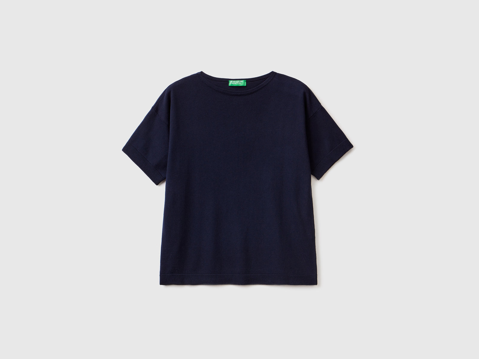 Maglia a manica corta da donna blu scuro | Benetton Outlet