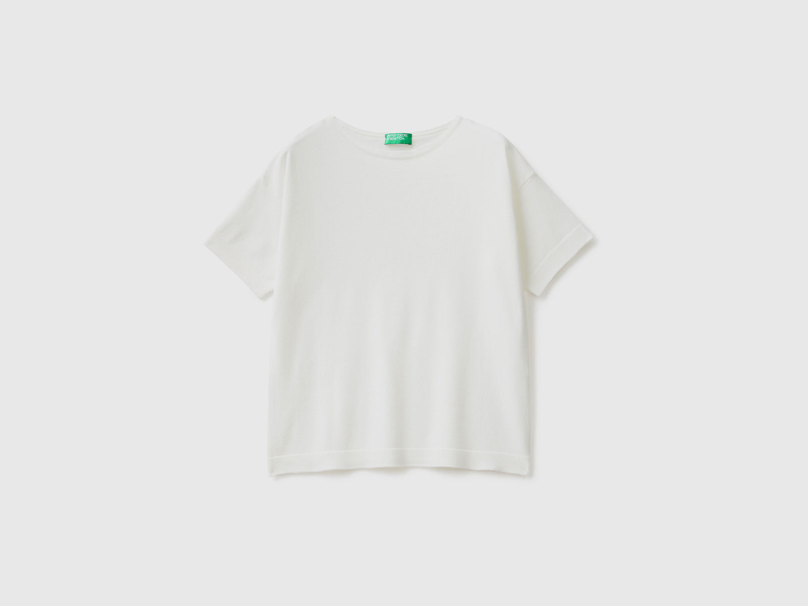 Maglia a manica corta da donna bianco panna | Benetton Outlet
