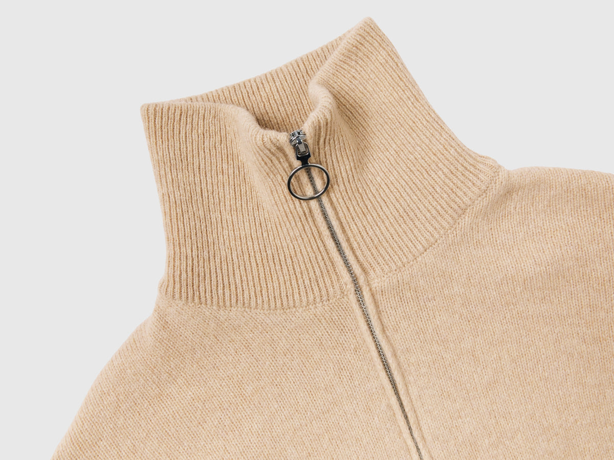 Maglione collo alto in pura lana Shetland