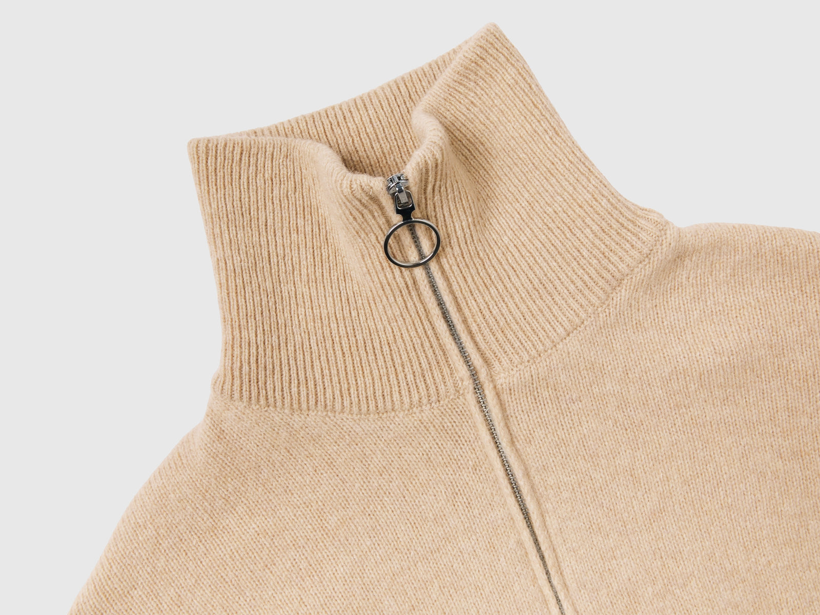 Maglione collo alto in pura lana Shetland da donna beige 3 | Benetton Outlet