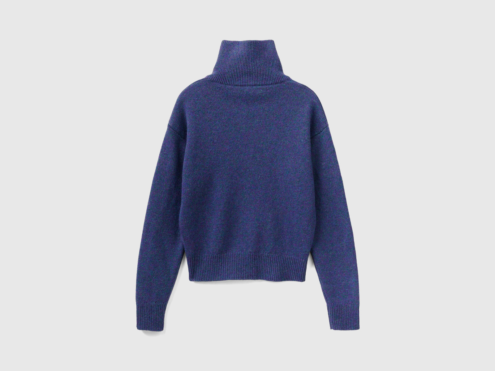 Maglione collo alto in pura lana Shetland da donna viola 2 | Benetton Outlet