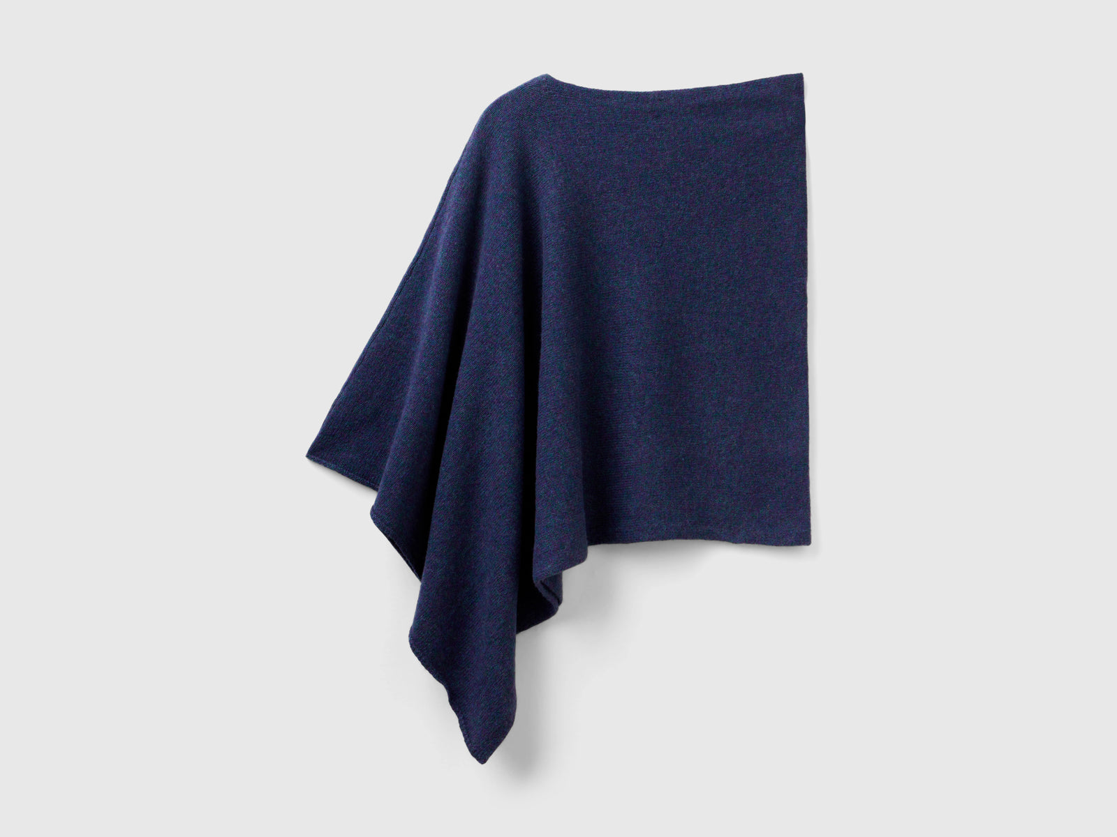Mantella in pura lana Shetland da donna blu scuro 2 | Benetton Outlet