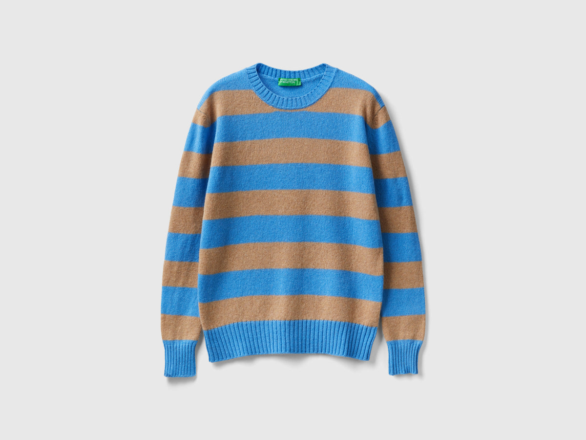 Maglia a righe in pura lana Shetland
