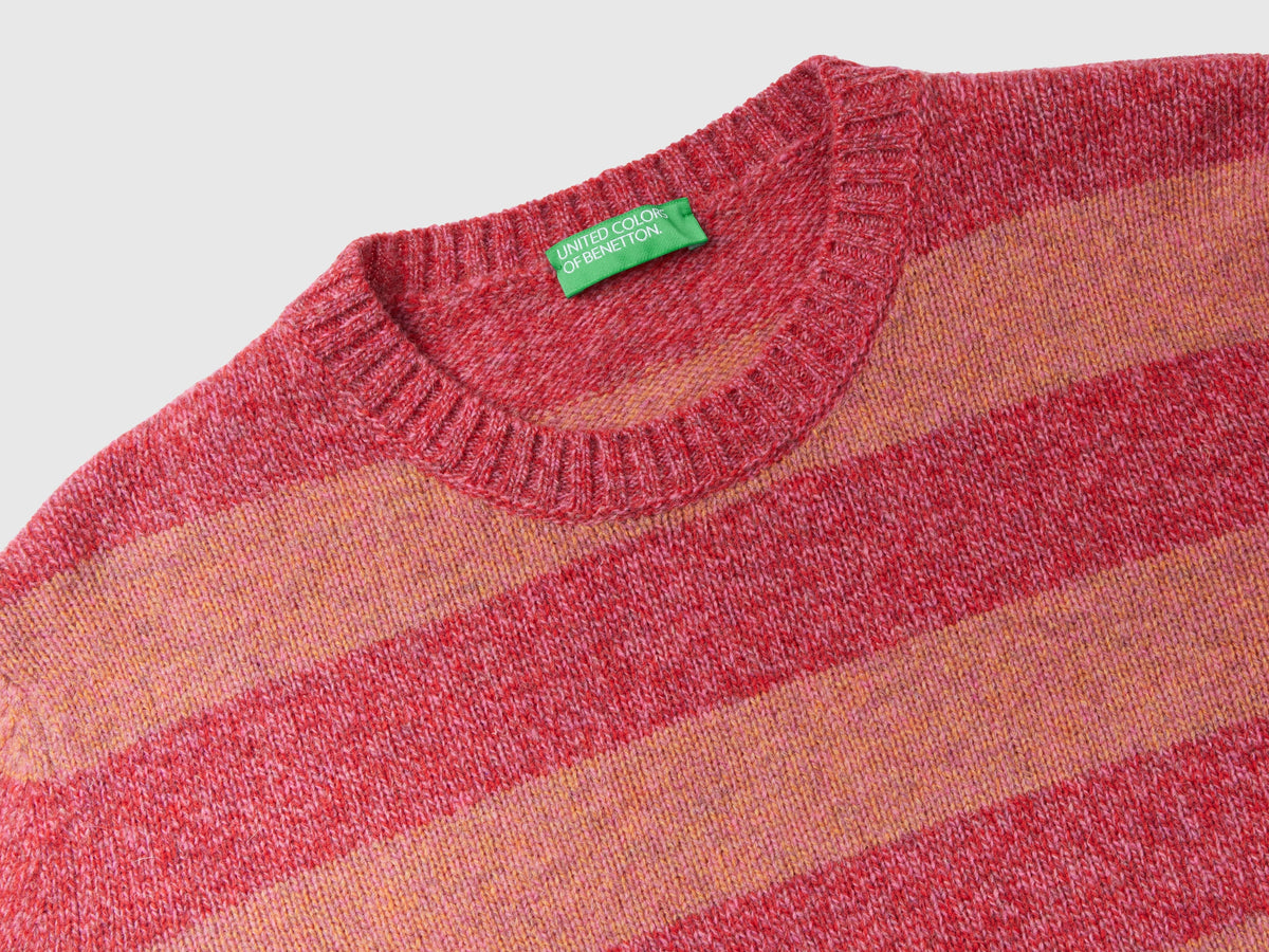 Maglia a righe in pura lana Shetland