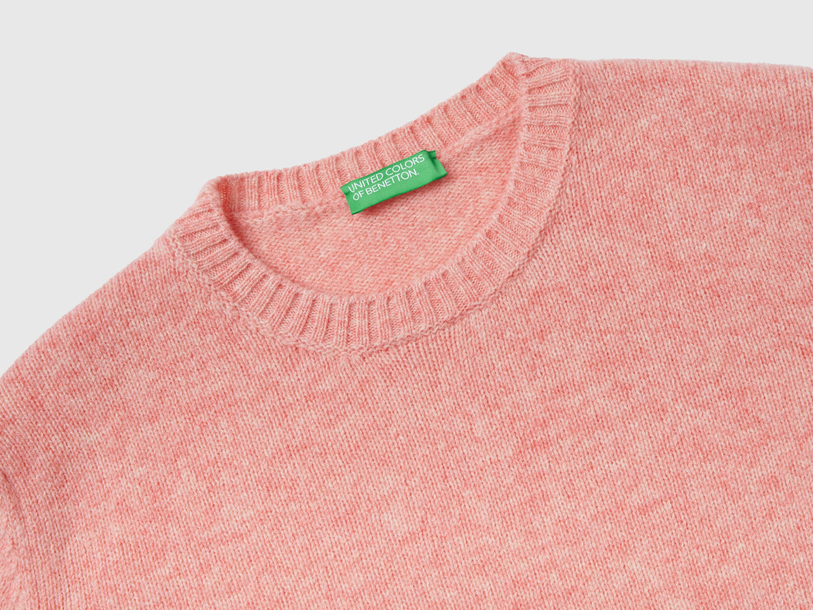 Maglia in pura lana Shetland da donna salmone 3 | Benetton Outlet