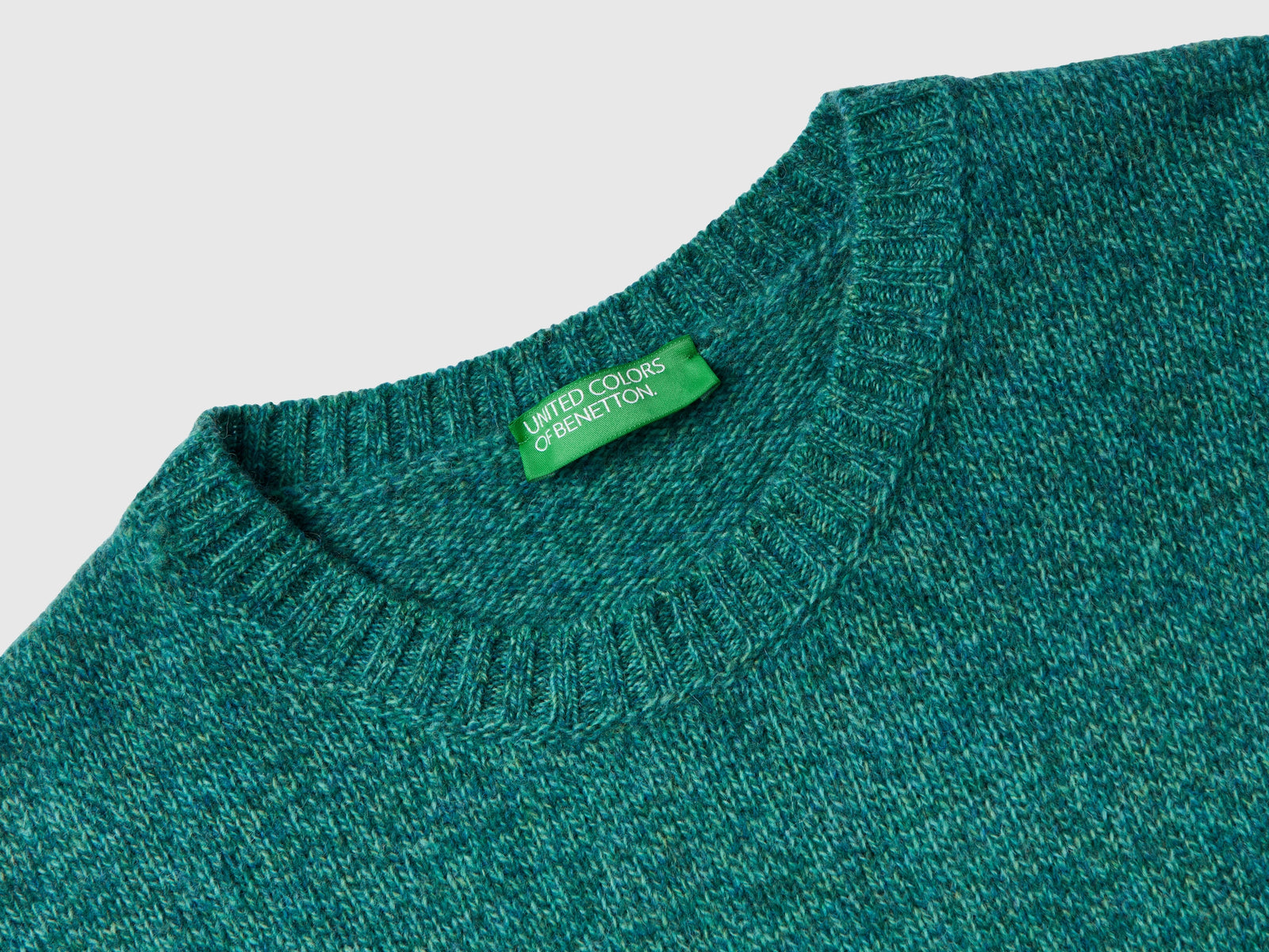 Maglia in pura lana Shetland da donna verde 3 | Benetton Outlet