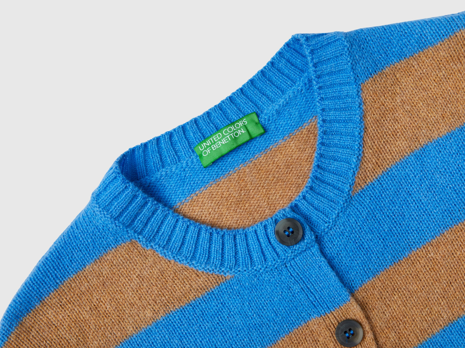 Cardigan a righe in pura lana Shetland da donna multi-color 3 | Benetton Outlet