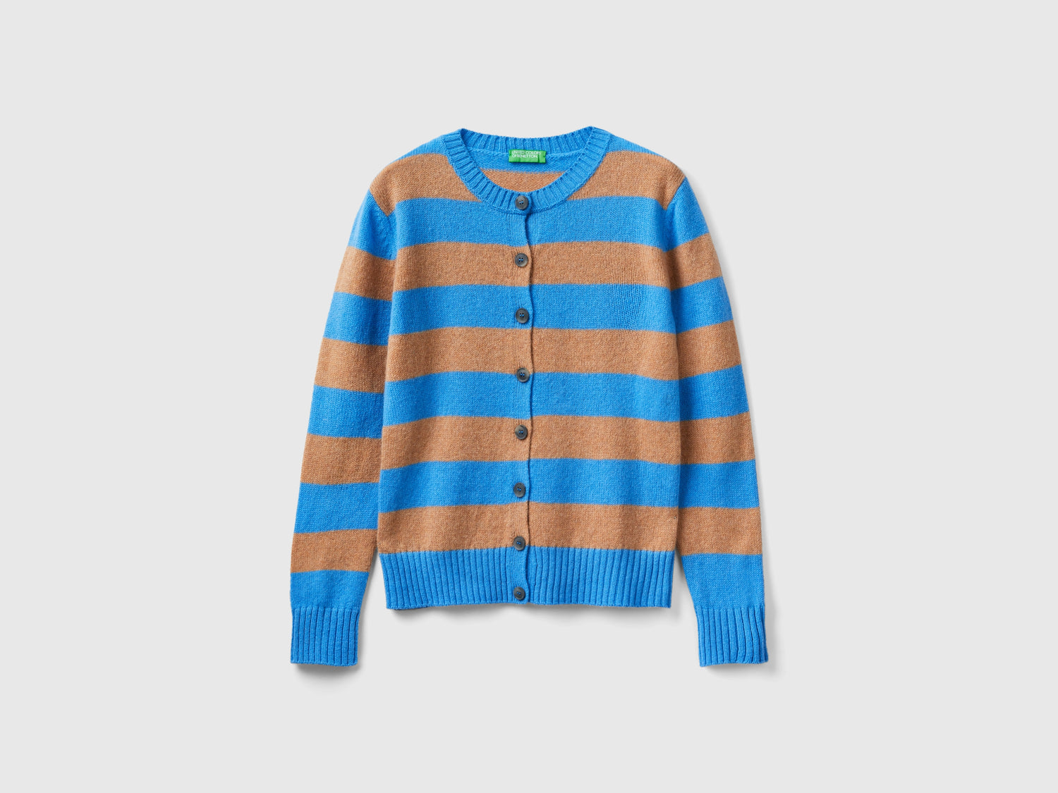 Cardigan a righe in pura lana Shetland da donna multi-color | Benetton Outlet