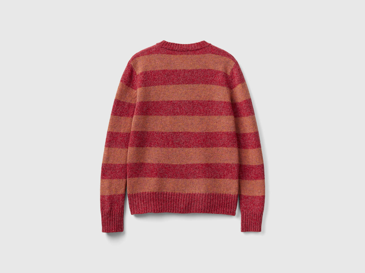 Cardigan a righe in pura lana Shetland