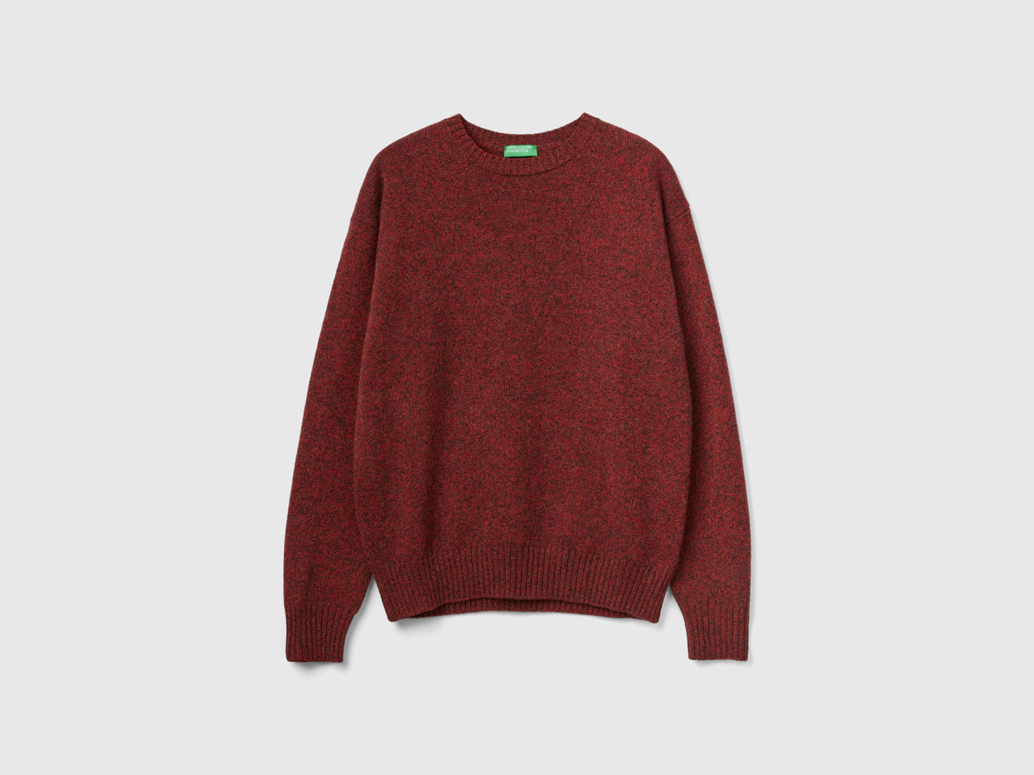Maglia girocollo in pura lana Shetland da uomo rosso | Benetton Outlet