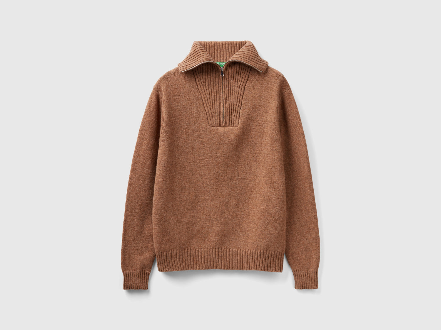 Maglia in pura lana Shetland da uomo cammello | Benetton Outlet
