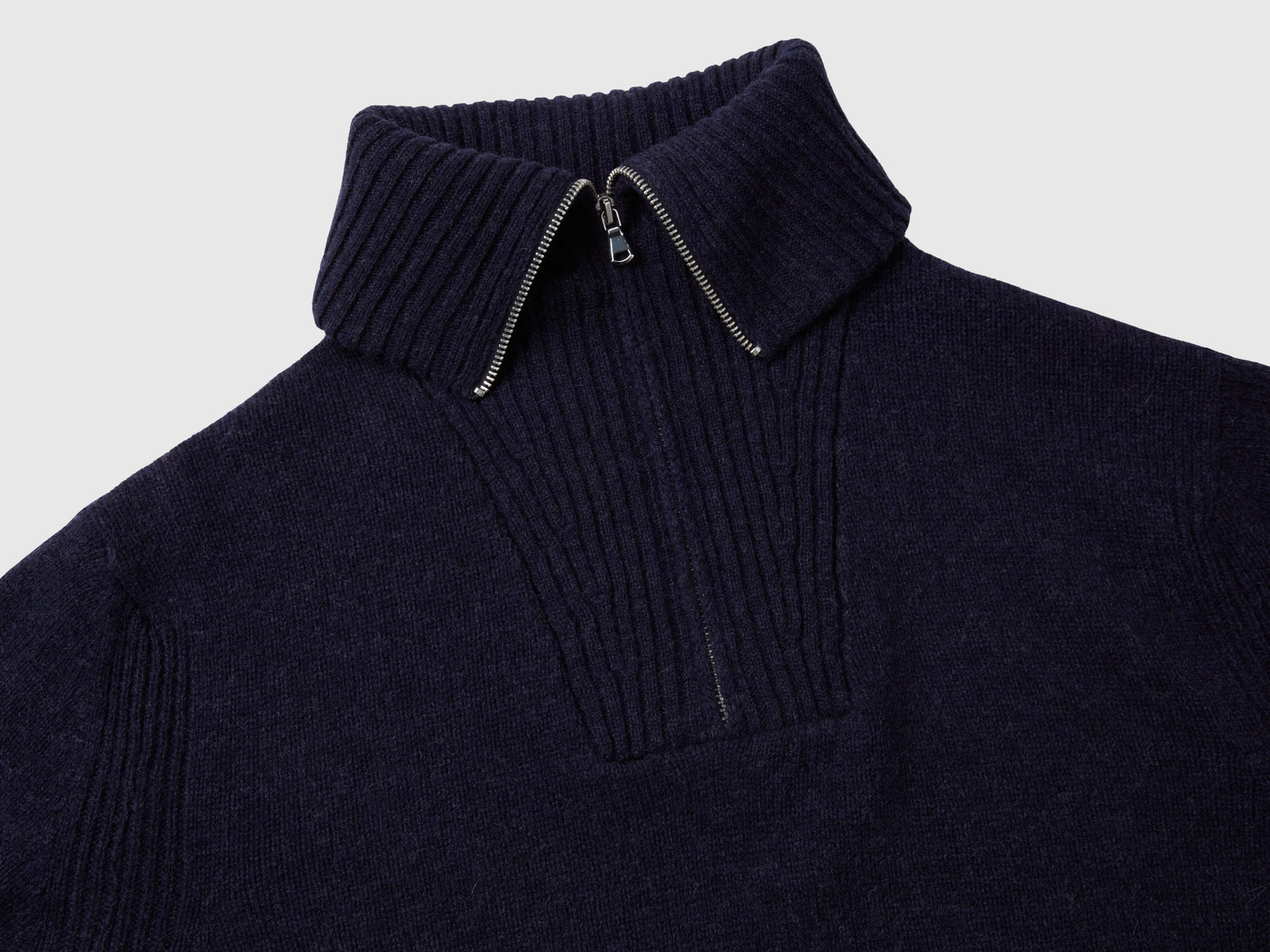 Pure Shetland wool sweater da uomo blu scuro 3 | Benetton Outlet