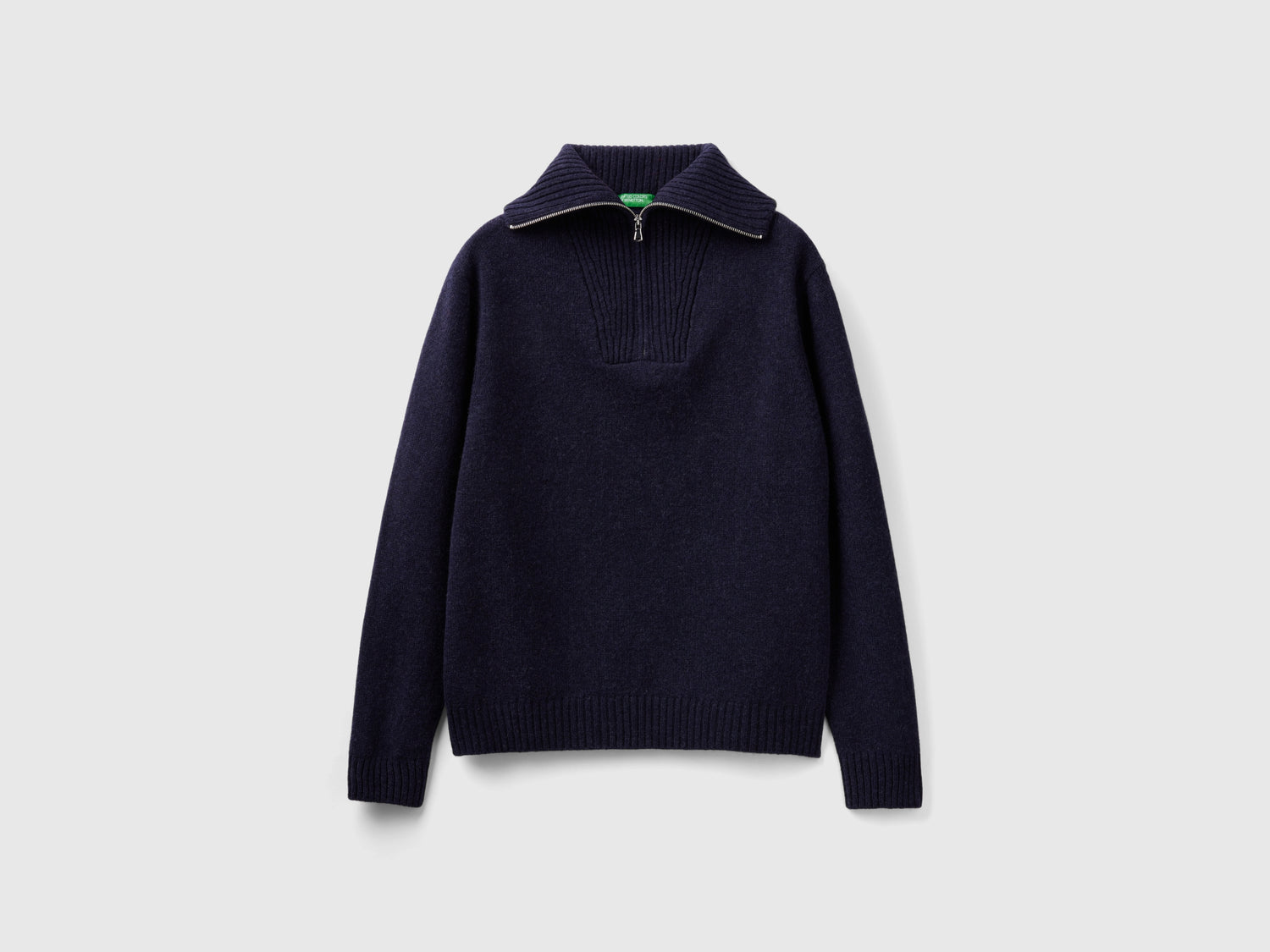 Maglia in pura lana Shetland da uomo blu scuro | Benetton Outlet