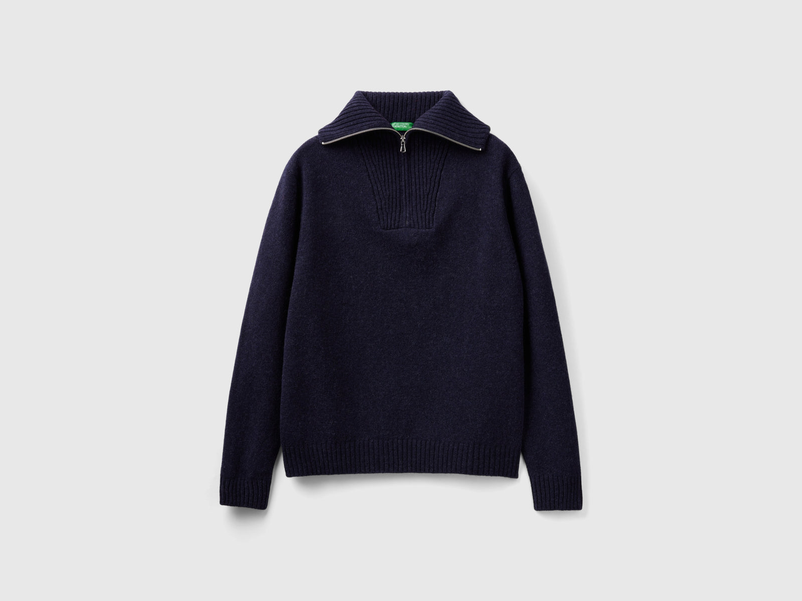 Pure Shetland wool sweater da uomo blu scuro | Benetton Outlet