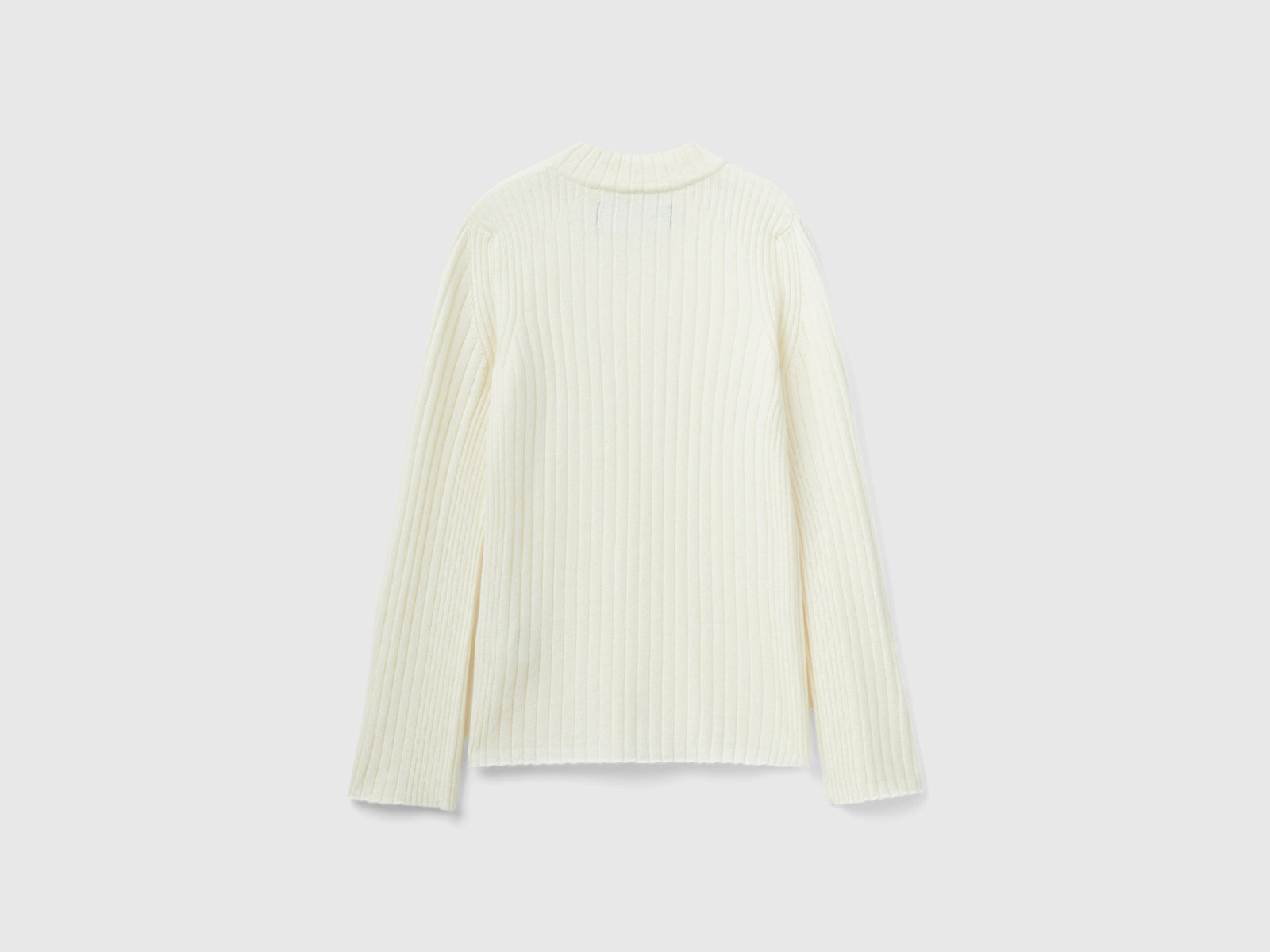 Maglia lupetto con spacchi da donna bianco panna 2 | Benetton Outlet