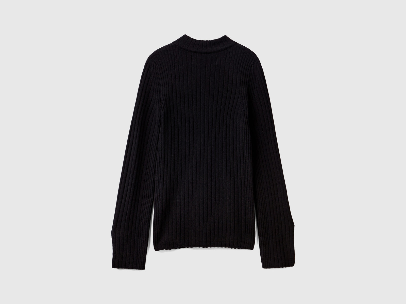 Maglia lupetto con spacchi da donna nero 2 | Benetton Outlet