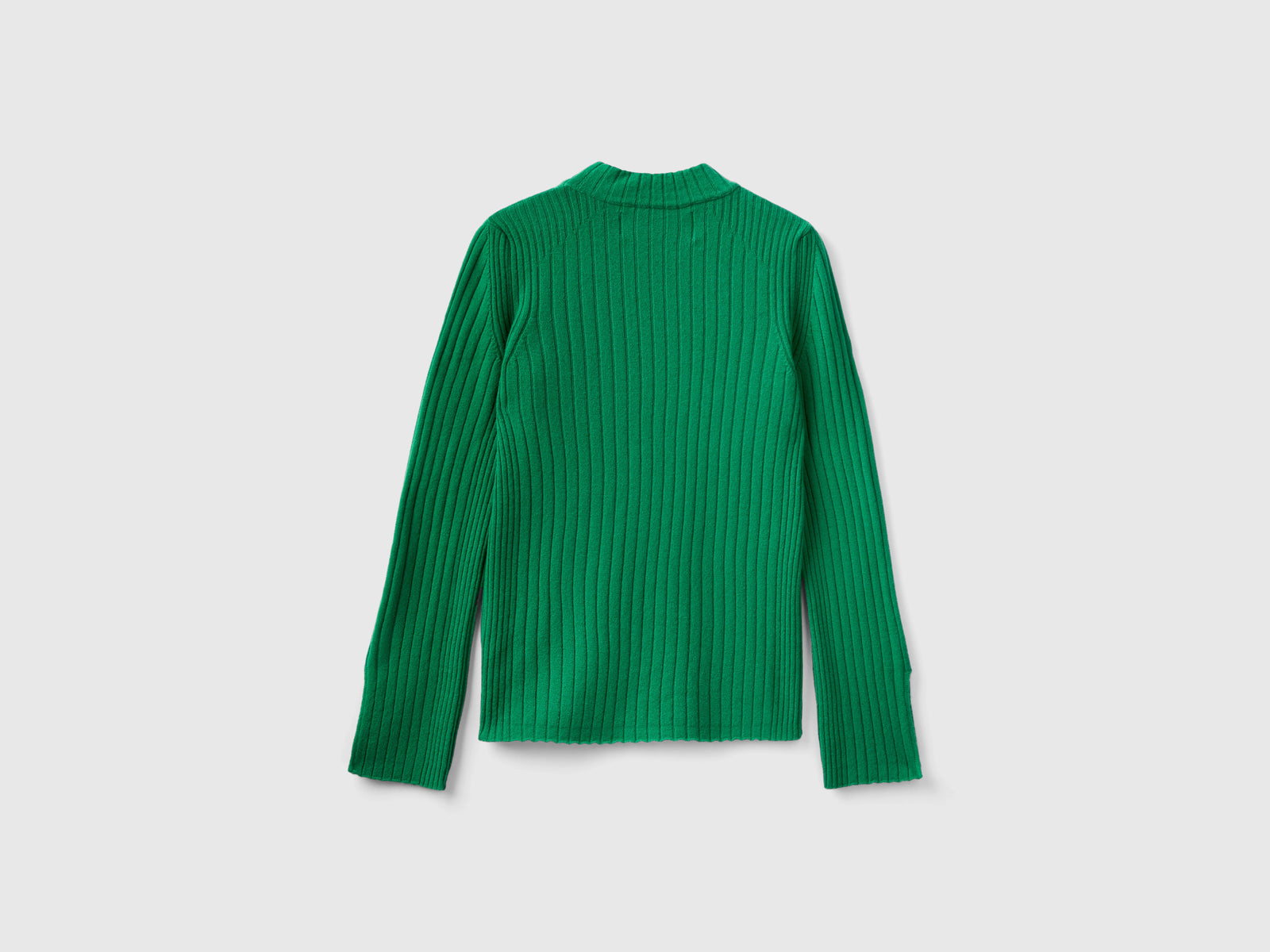 Maglia lupetto con spacchi da donna verde 2 | Benetton Outlet