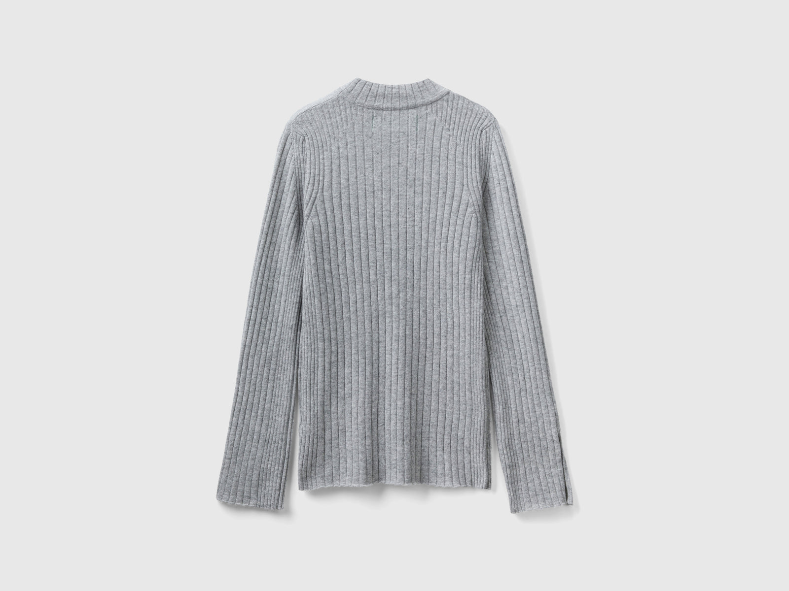 Maglia lupetto con spacchi da donna grigio chiaro 2 | Benetton Outlet