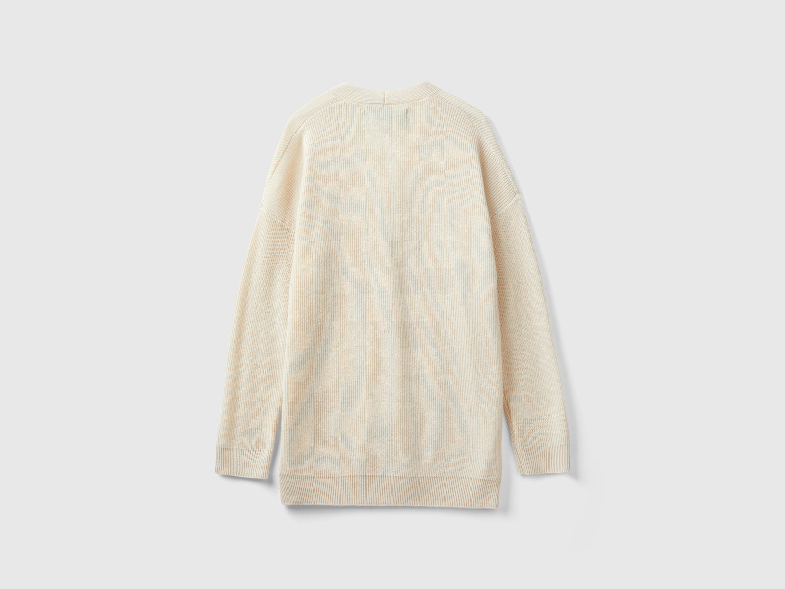 Cardigan over fit in misto lana da donna beige 2 | Benetton Outlet