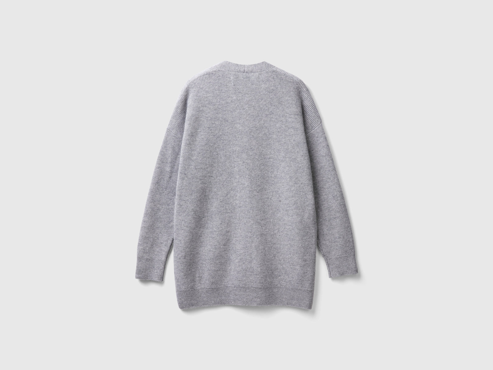Cardigan over fit in misto lana da donna grigio chiaro 2 | Benetton Outlet