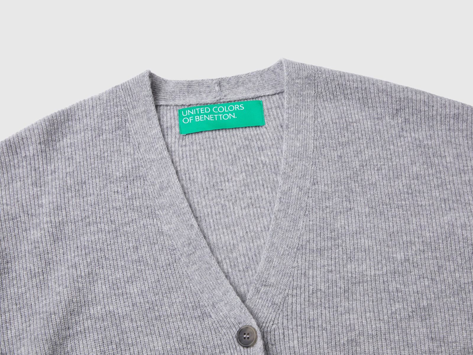 Cardigan over fit in misto lana da donna grigio chiaro 3 | Benetton Outlet