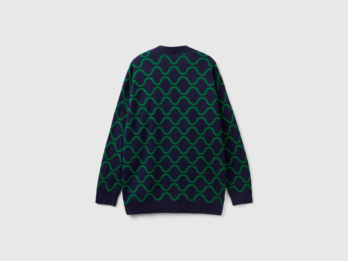 Cardigan reversibile con motivo onde