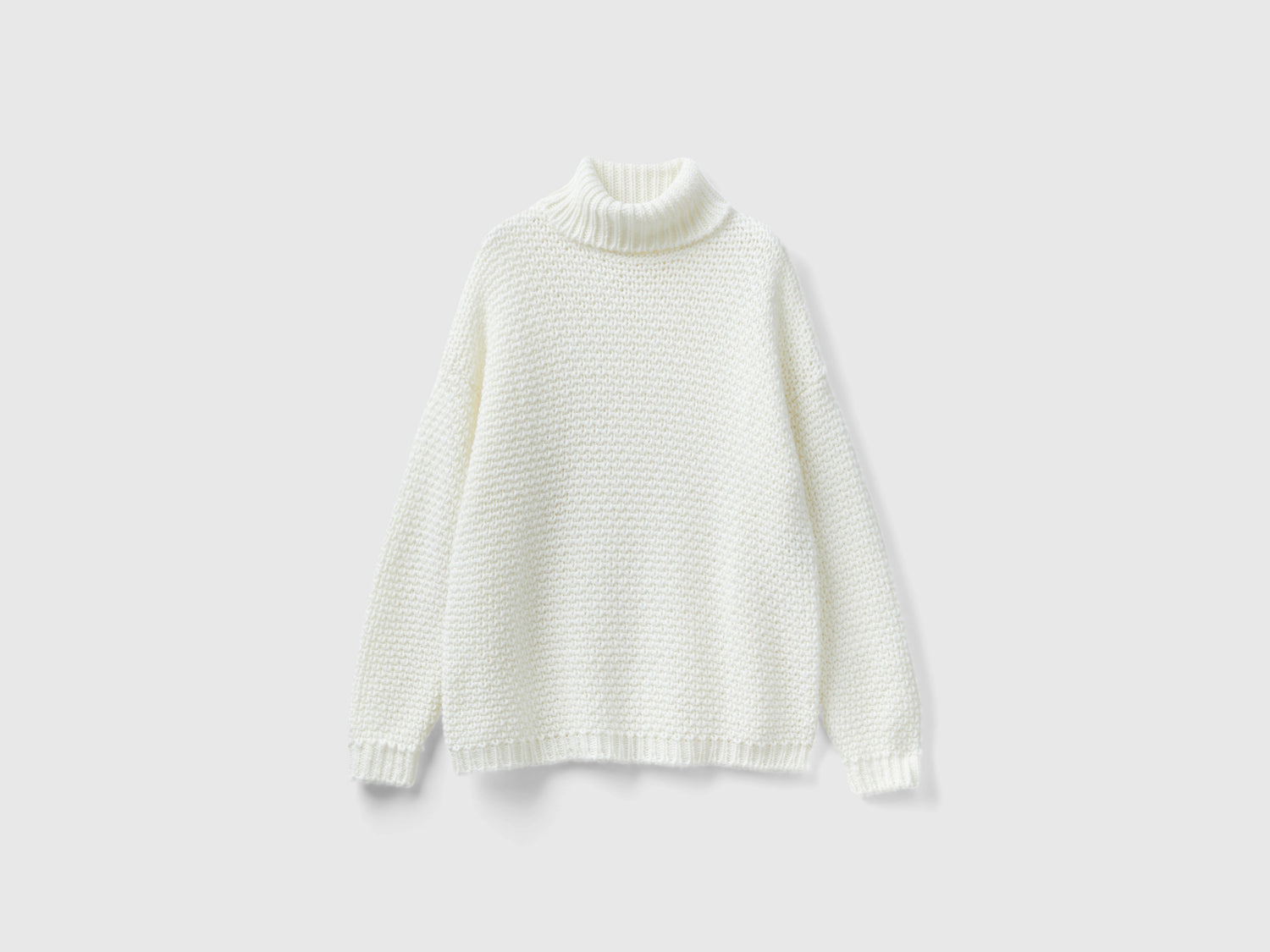 Dolcevita in misto lana e alpaca da donna bianco | Benetton Outlet