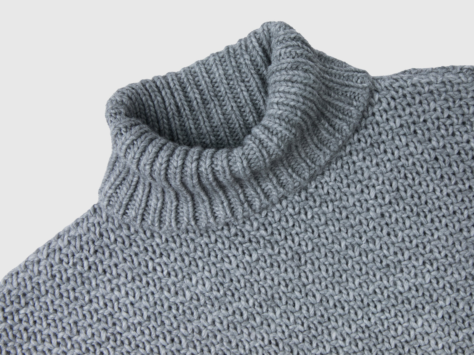 Dolcevita in misto lana e alpaca da donna grigio 3 | Benetton Outlet