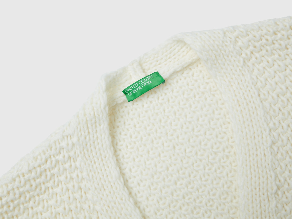 Open cardigan in wool and alpaca blend