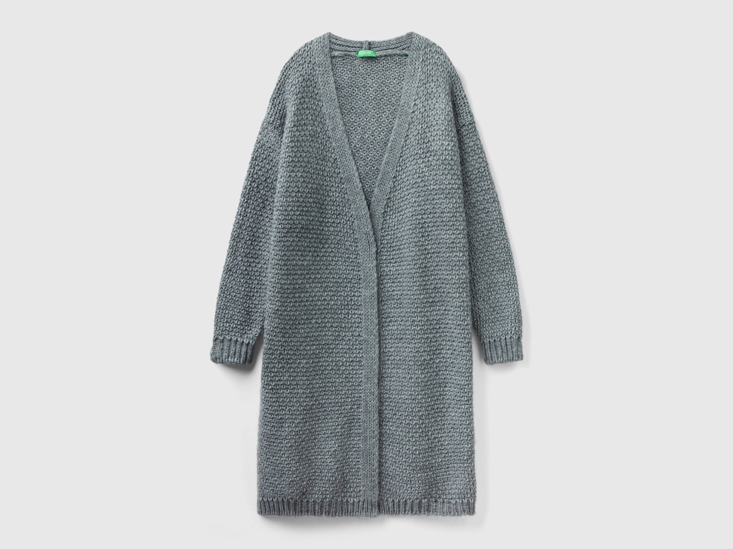 Open cardigan in wool and alpaca blend da donna grigio | Benetton Outlet