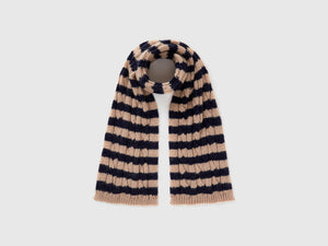 Striped scarf in wool and alpaca blend