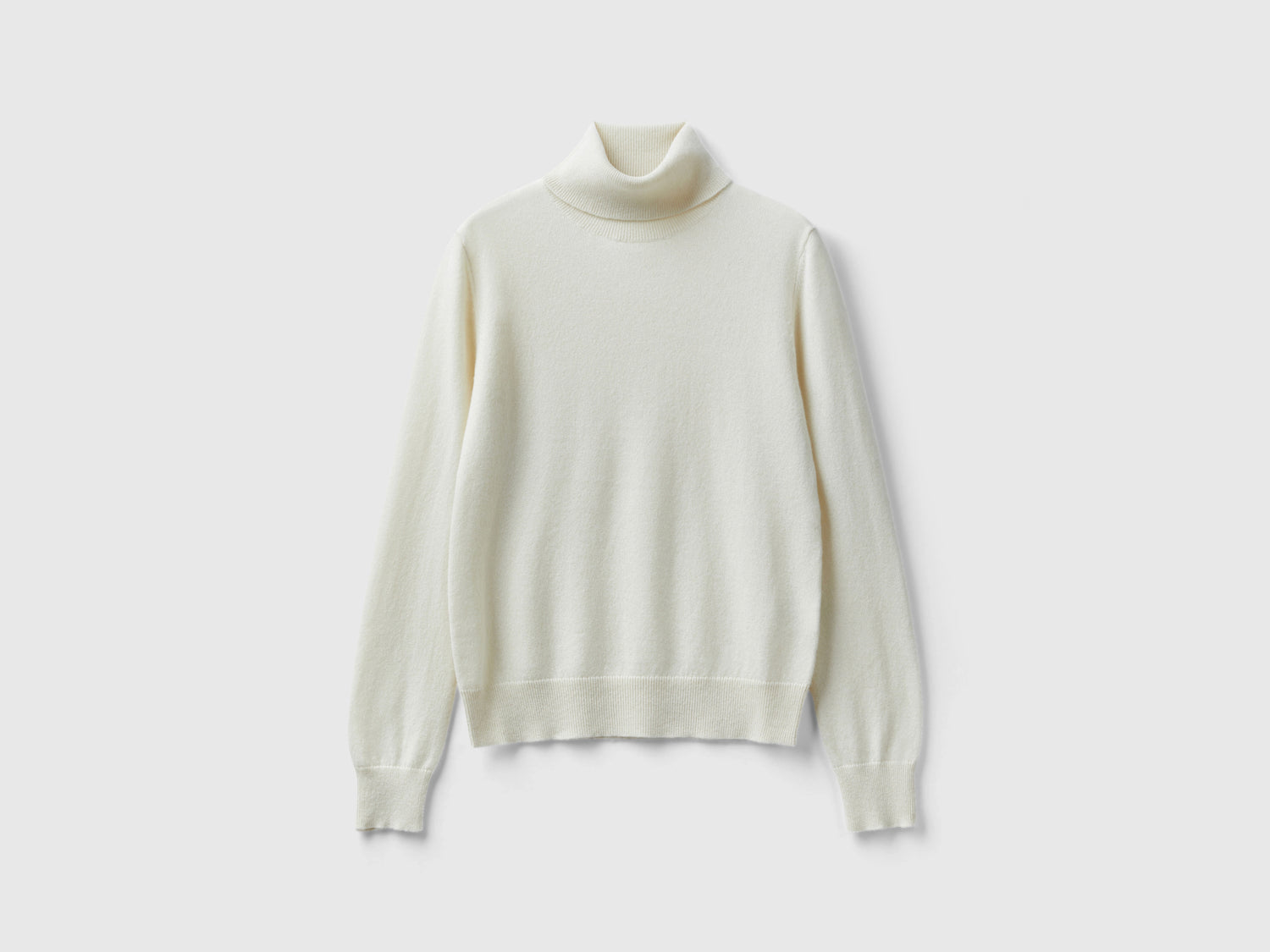 Pure cashmere turtleneck da donna bianco panna | Benetton Outlet