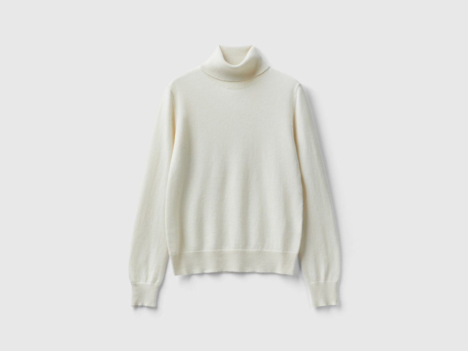 Dolcevita in puro cashmere da donna bianco panna | Benetton Outlet