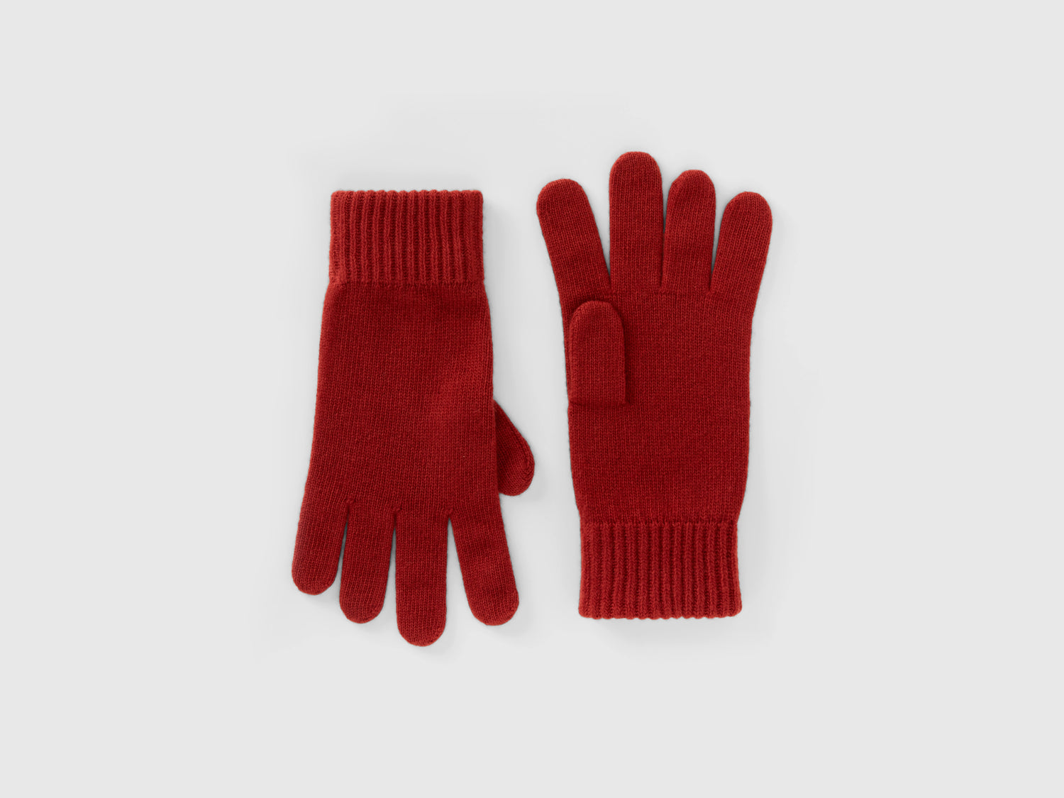 Guantes de pura lana virgen da uomo bordeaux | Benetton Outlet