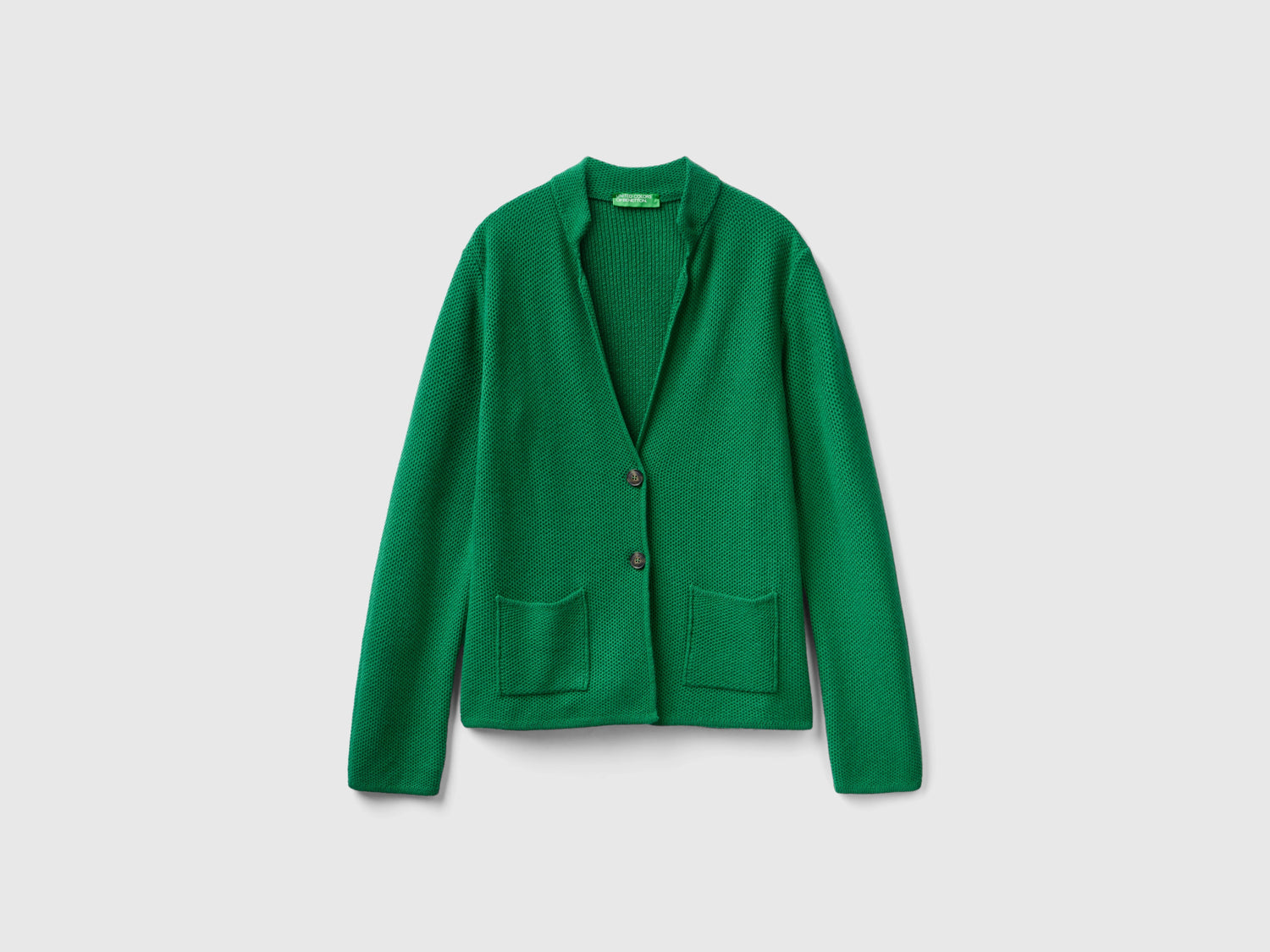Giacca in maglia misto lana e cashmere da donna verde | Benetton Outlet