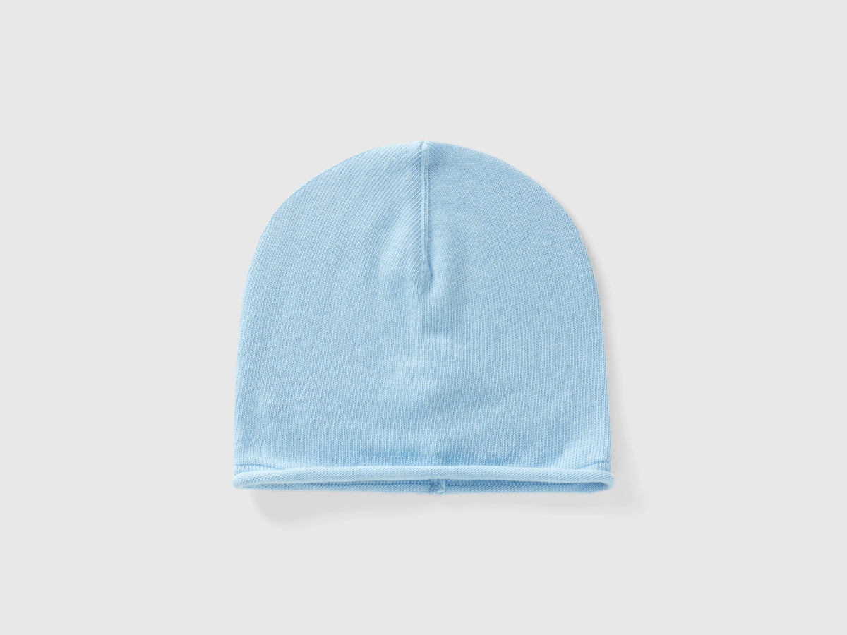 Cappello celeste in misto cashmere