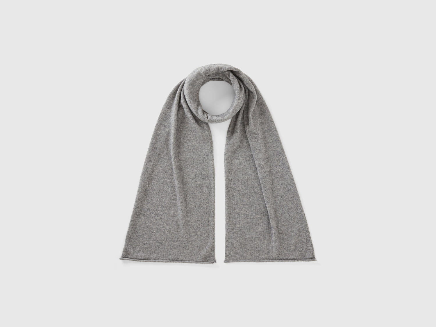 Bufanda de mezcla de cachemira da donna grigio chiaro | Benetton Outlet
