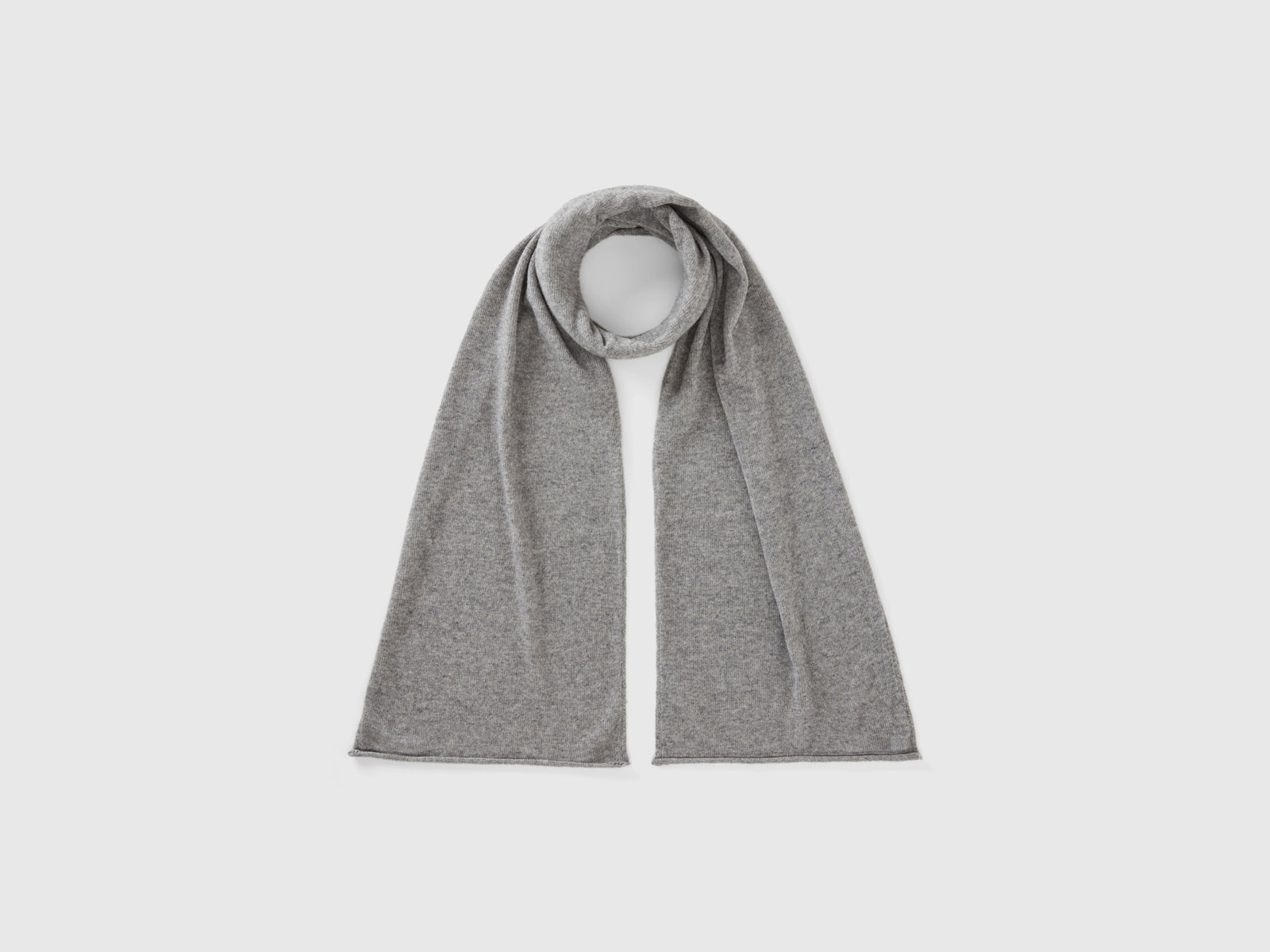 Bufanda de mezcla de cachemira da donna grigio chiaro | Benetton Outlet