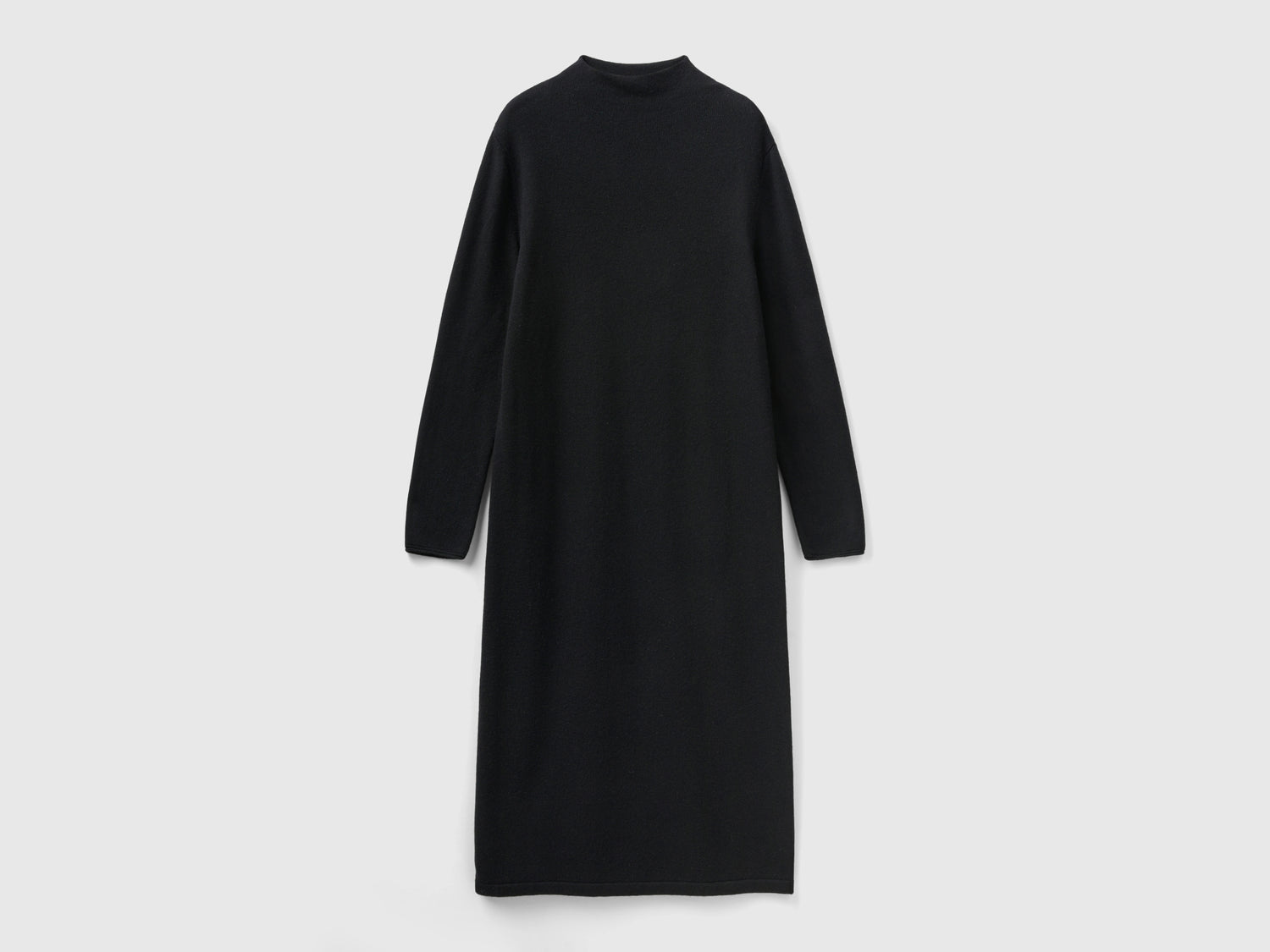 Vestito midi in misto cashmere da donna nero | Benetton Outlet