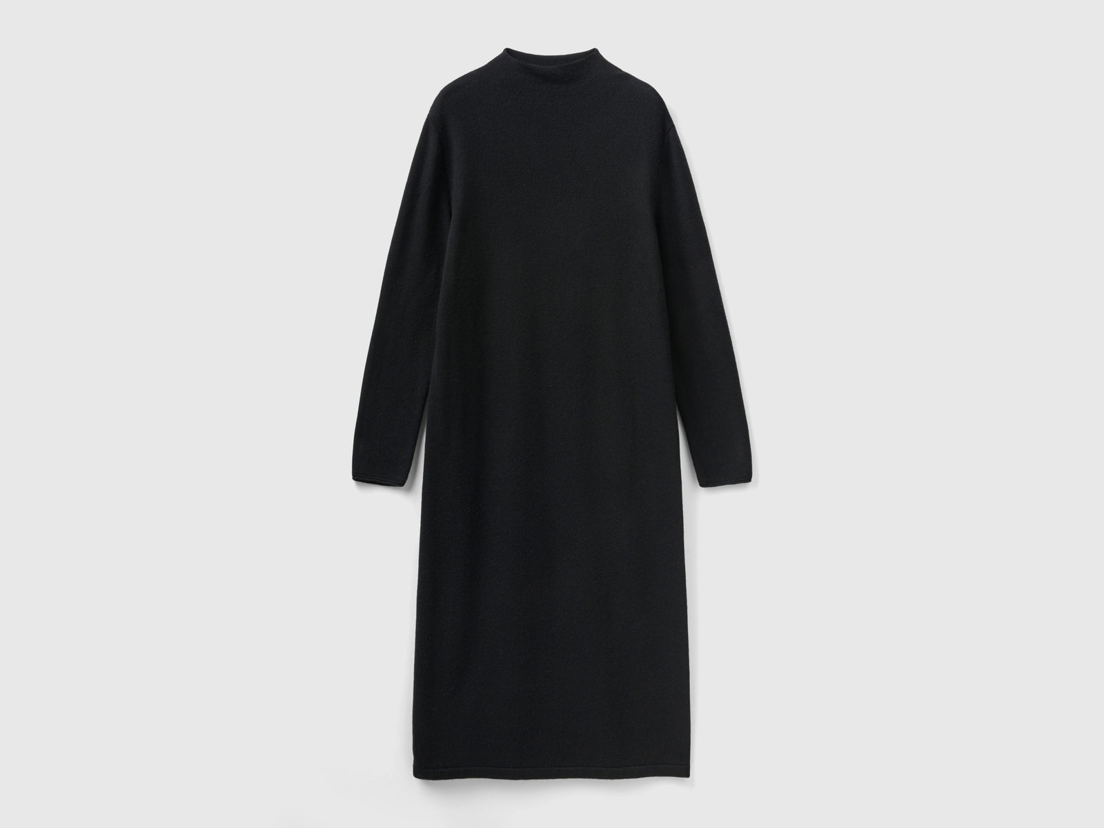 Vestito midi in misto cashmere da donna nero | Benetton Outlet